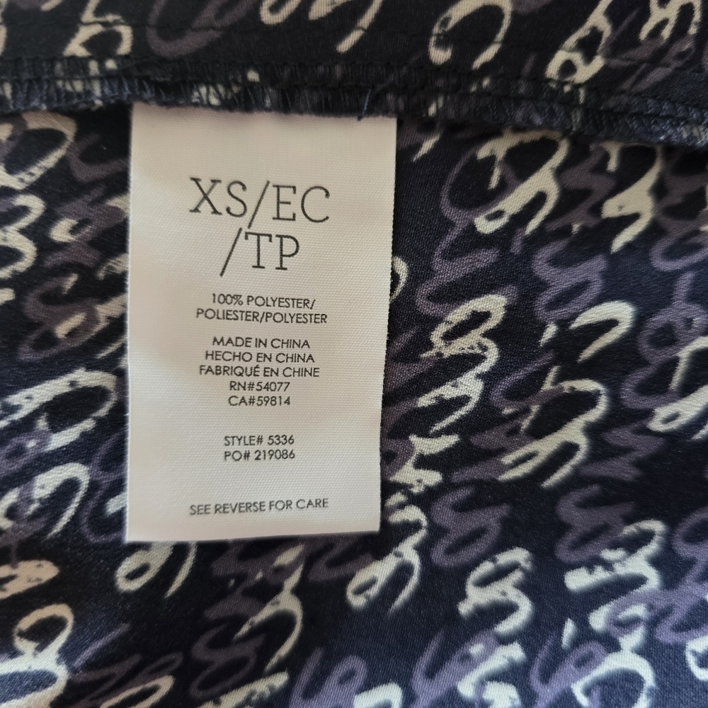🍁CABI Te Amo Navy Blouse #5336 Love Top, Size XS - Picture 8 of 8